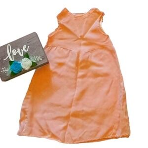 50s 60s Vintage‎ antique Kids Coral Peach Sleeveless A-Line Dress